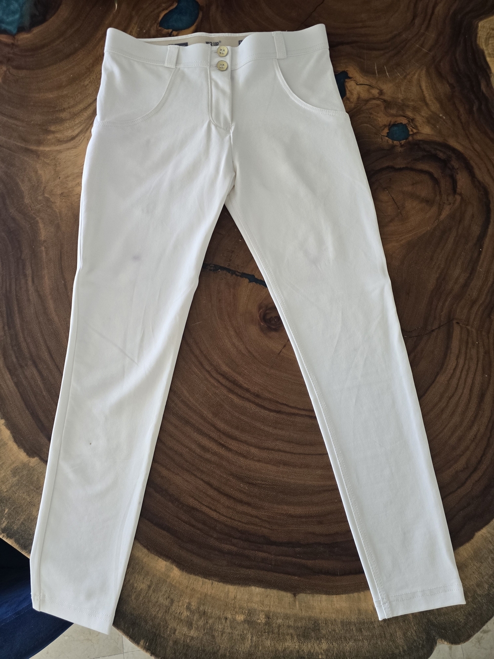 Freddy Pants - White Stretch "Leather-like" Skinny Pants